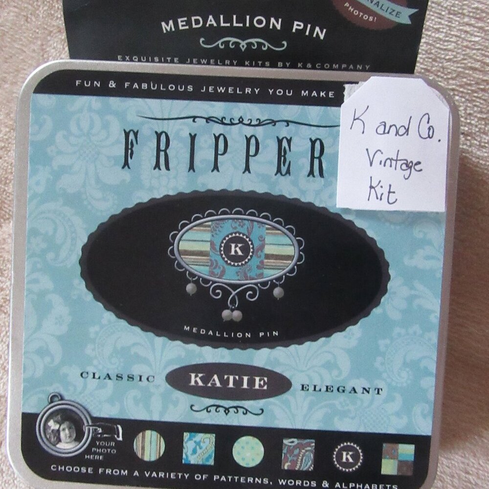 New Unopened vintage K & Company Fripper Katie medallion pin jewelry kit